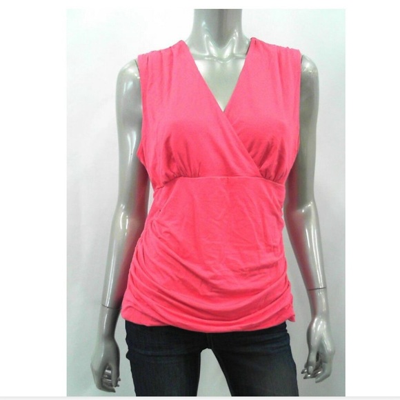 Alfani Women Top Blouse Pink Stretch Sleeveless Solid Blouso - Picture 1 of 5